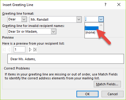 how to remove line spaces in word mail merge